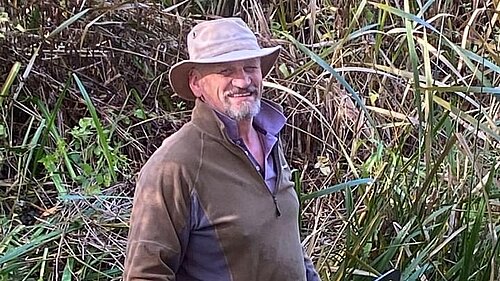 Cllr John Rudge caught in action